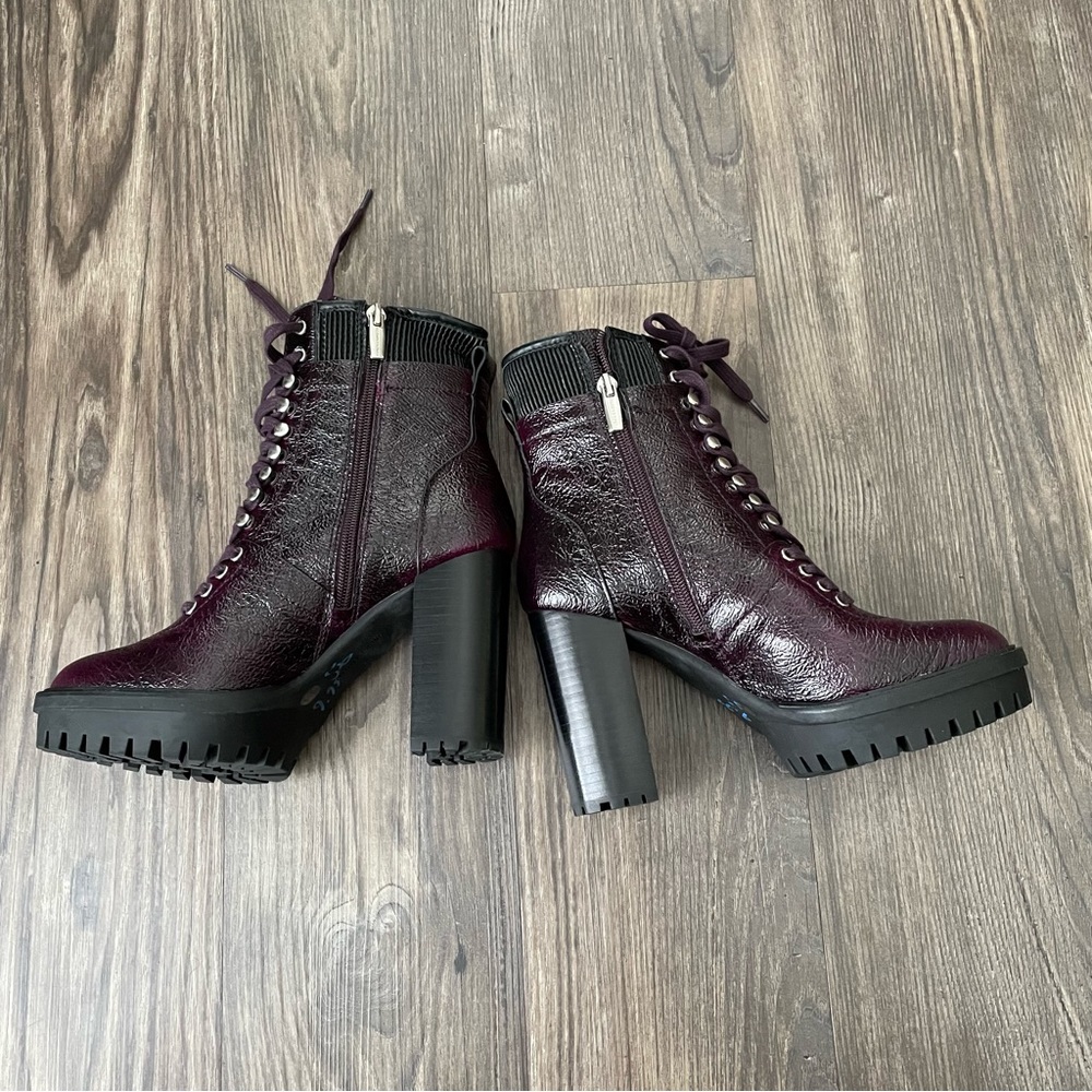 Vince Camuto NEW Deep Plum Colored Platform Ermania Combat Boots - Picture 12 of 14